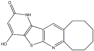 4-hydroxy-7,8,9,10,11,12-hexahydrocycloocta[b]pyrido[2',3':4,5]thieno[3,2-e]pyridin-2(1H)-one Structure