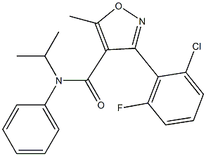 3-(2-chloro-6-fluorophenyl)-N-isopropyl-5-methyl-N-phenyl-4-isoxazolecarboxamide,,结构式