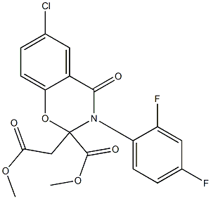 methyl 6-chloro-3-(2,4-difluorophenyl)-2-(2-methoxy-2-oxoethyl)-4-oxo-3,4-dihydro-2H-1,3-benzoxazine-2-carboxylate 结构式