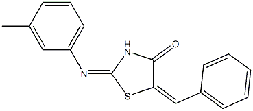 5-benzylidene-2-[(3-methylphenyl)imino]-1,3-thiazolan-4-one,,结构式