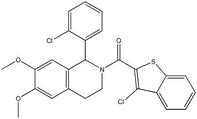 (3-chlorobenzo[b]thiophen-2-yl)[1-(2-chlorophenyl)-6,7-dimethoxy-1,2,3,4-tetrahydroisoquinolin-2-yl]methanone|