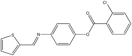 4-{[(E)-2-thienylmethylidene]amino}phenyl 2-chlorobenzenecarboxylate Structure