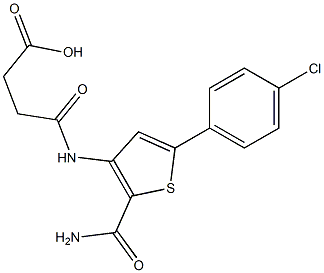 4-{[2-(aminocarbonyl)-5-(4-chlorophenyl)-3-thienyl]amino}-4-oxobutanoic acid,,结构式