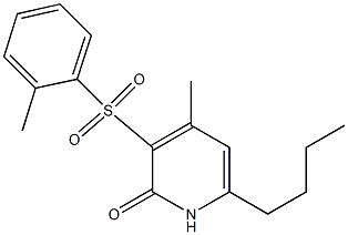 6-butyl-4-methyl-3-[(2-methylphenyl)sulfonyl]-2(1H)-pyridinone Structure