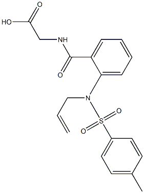 2-[(2-{allyl[(4-methylphenyl)sulfonyl]amino}benzoyl)amino]acetic acid 化学構造式