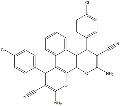  2,11-diamino-4,9-di(4-chlorophenyl)-4,9-dihydrobenzo[f]pyrano[3,2-h]chromene-3,10-dicarbonitrile