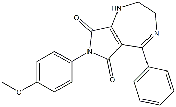 7-(4-methoxyphenyl)-5-phenyl-1,2,3,6,7,8-hexahydropyrrolo[3,4-e][1,4]diazepine-6,8-dione,,结构式