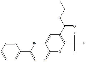 ethyl 3-(benzoylamino)-2-oxo-6-(trifluoromethyl)-2H-pyran-5-carboxylate Structure