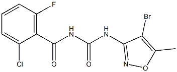 N-(4-bromo-5-methylisoxazol-3-yl)-N'-(2-chloro-6-fluorobenzoyl)urea 化学構造式