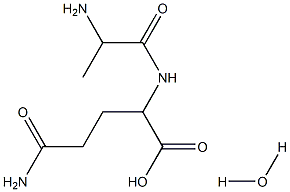 5-amino-2-[(2-aminopropanoyl)amino]-5-oxopentanoic acid hydrate Struktur