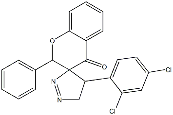 4',5'-dihydro-4'-(2,4-dichlorophenyl)-2-phenyl-spiro[2H-1-benzopyran-3(4H),3'-[3H]pyrazol]-4-one Structure