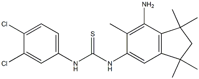 N-(7-amino-1,1,3,3,6-pentamethyl-2,3-dihydro-1H-inden-5-yl)-N'-(3,4-dichlorophenyl)thiourea Structure