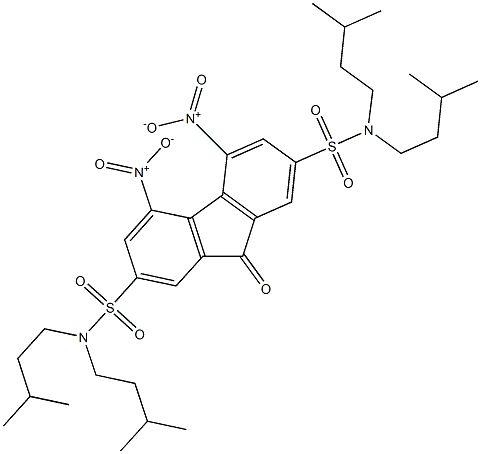 N2,N2,N7,N7-tetraisopentyl-4,5-dinitro-9-oxo-9H-fluorene-2,7-disulfonamide Structure