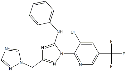 1-[3-chloro-5-(trifluoromethyl)-2-pyridinyl]-N-phenyl-3-(1H-1,2,4-triazol-1-ylmethyl)-1H-1,2,4-triazol-5-amine Struktur