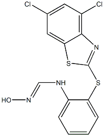 N-{2-[(4,6-dichloro-1,3-benzothiazol-2-yl)thio]phenyl}-N'-hydroxyiminoformamide Structure