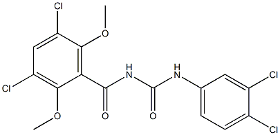 N-(3,5-dichloro-2,6-dimethoxybenzoyl)-N'-(3,4-dichlorophenyl)urea Struktur