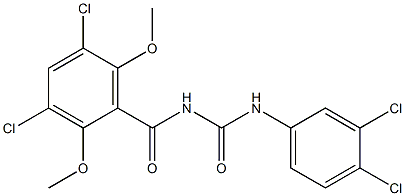 N-(3,5-dichloro-2,6-dimethoxybenzoyl)-N'-(3,4-dichlorophenyl)urea,,结构式