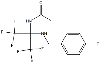 N1-[2,2,2-trifluoro-1-[(4-fluorobenzyl)amino]-1-(trifluoromethyl)ethyl]acetamide 化学構造式