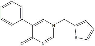 5-phenyl-1-(2-thienylmethyl)-1,4-dihydropyrimidin-4-one,,结构式