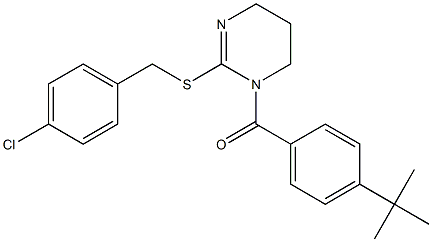 [4-(tert-butyl)phenyl][2-[(4-chlorobenzyl)sulfanyl]-5,6-dihydro-1(4H)-pyrimidinyl]methanone,,结构式