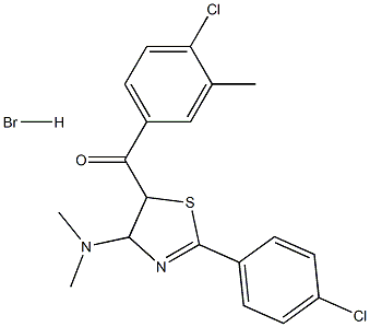 (4-chloro-3-methylphenyl)[2-(4-chlorophenyl)-4-(dimethylamino)-4,5-dihydro-1,3-thiazol-5-yl]methanone hydrobromide Struktur