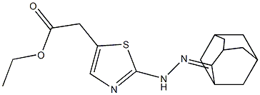ethyl 2-[2-(2-tricyclo[3.3.1.1~3,7~]dec-2-ylidenhydrazino)-1,3-thiazol-5-yl]acetate 结构式