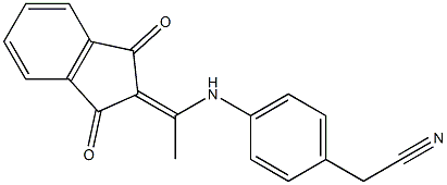 2-(4-{[1-(1,3-dioxo-1,3-dihydro-2H-inden-2-yliden)ethyl]amino}phenyl)acetonitrile,,结构式