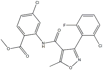 methyl 4-chloro-2-({[3-(2-chloro-6-fluorophenyl)-5-methylisoxazol-4-yl]carbonyl}amino)benzoate Structure