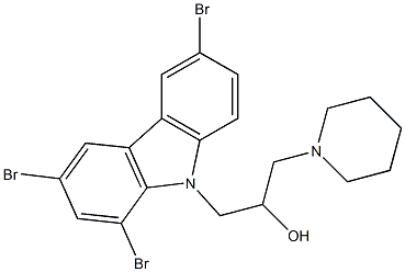 1-piperidino-3-(1,3,6-tribromo-9H-carbazol-9-yl)propan-2-ol Structure