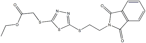 ethyl 2-[(5-{[2-(1,3-dioxo-1,3-dihydro-2H-isoindol-2-yl)ethyl]sulfanyl}-1,3,4-thiadiazol-2-yl)sulfanyl]acetate Structure