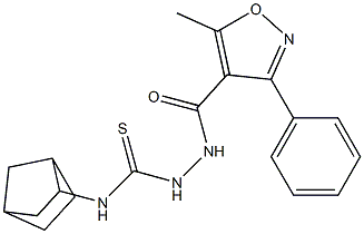 N1-bicyclo[2.2.1]hept-2-yl-2-[(5-methyl-3-phenylisoxazol-4-yl)carbonyl]hydrazine-1-carbothioamide Structure