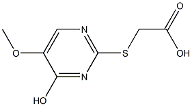 2-[(4-hydroxy-5-methoxy-2-pyrimidinyl)sulfanyl]acetic acid,,结构式