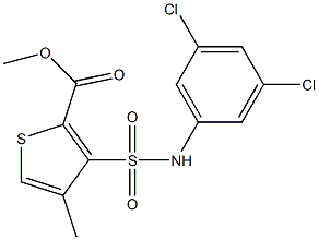 methyl 3-[(3,5-dichloroanilino)sulfonyl]-4-methylthiophene-2-carboxylate Struktur