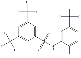 N1-[2-fluoro-5-(trifluoromethyl)phenyl]-3,5-di(trifluoromethyl)benzene-1-sulfonamide Structure