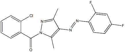 (2-chlorophenyl){4-[2-(2,4-difluorophenyl)diaz-1-enyl]-3,5-dimethyl-1H-pyra zol-1-yl}methanone,,结构式