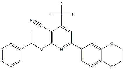 6-(2,3-dihydro-1,4-benzodioxin-6-yl)-2-[(1-phenylethyl)sulfanyl]-4-(trifluoromethyl)nicotinonitrile