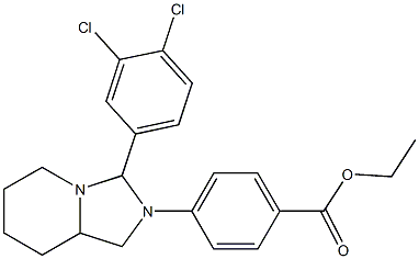 ethyl 4-[3-(3,4-dichlorophenyl)perhydroimidazo[1,5-a]pyridin-2-yl]benzoate Structure