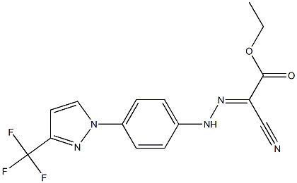 ethyl 2-cyano-2-(2-{4-[3-(trifluoromethyl)-1H-pyrazol-1-yl]phenyl}hydrazono)acetate Structure