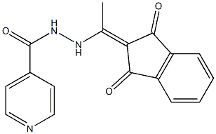 N'-[1-(1,3-dioxo-1,3-dihydro-2H-inden-2-yliden)ethyl]isonicotinohydrazide Structure