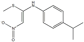 4-isopropyl-N-[(Z)-1-(methylsulfanyl)-2-nitroethenyl]aniline,,结构式