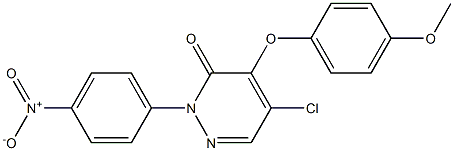 5-chloro-4-(4-methoxyphenoxy)-2-(4-nitrophenyl)-2,3-dihydropyridazin-3-one 结构式