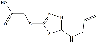 2-{[5-(allylamino)-1,3,4-thiadiazol-2-yl]sulfanyl}acetic acid 化学構造式