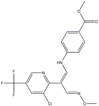 methyl 4-{[2-[3-chloro-5-(trifluoromethyl)-2-pyridinyl]-3-(methoxyimino)-1-propenyl]amino}benzenecarboxylate Struktur