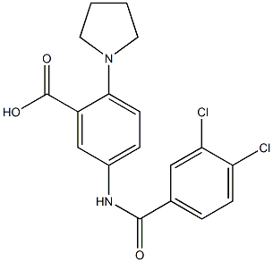 5-[(3,4-dichlorobenzoyl)amino]-2-tetrahydro-1H-pyrrol-1-ylbenzoic acid Structure