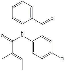 N1-(2-benzoyl-4-chlorophenyl)-2-methylbut-2-enamide Struktur