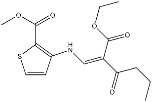  methyl 3-{[2-(ethoxycarbonyl)-3-oxohex-1-enyl]amino}thiophene-2-carboxylate