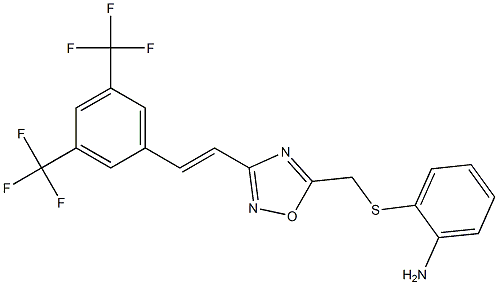 2-[({3-[3,5-di(trifluoromethyl)styryl]-1,2,4-oxadiazol-5-yl}methyl)thio]aniline