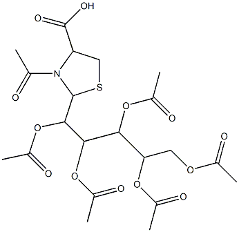 3-acetyl-2-[1,2,3,4,5-pentakis(acetyloxy)pentyl]-1,3-thiazolane-4-carboxylic acid|