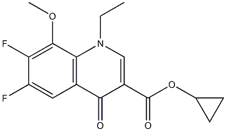 Cyclopropyl-6,7-Difluoro-1,4-Dihydro-8-Methoxy-4-Oxo-3- Quinoline CarboxylicAcid Ethyl Easter,,结构式