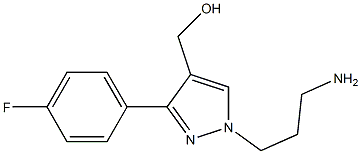 (1-(3-aminopropyl)-3-(4-fluorophenyl)-1H-pyrazol-4-yl)methanol Struktur